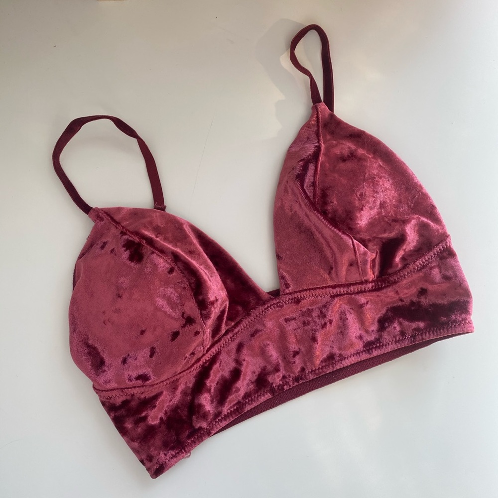 Crushed Velvet Long Line Bralette